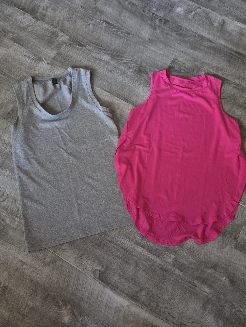 Tank Tops in Hot Pink and Heather Gray